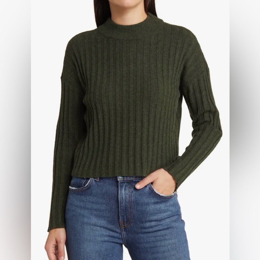 Madewell Mockneck Ribbed Crewneck Sweater